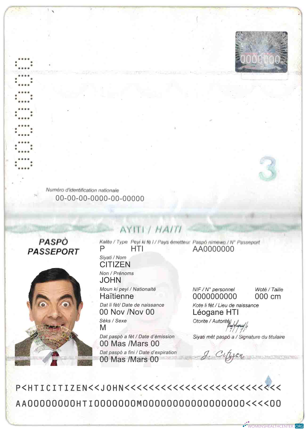 Download Haiti passport Photoshop template